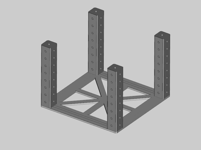 Assembly of base and legs